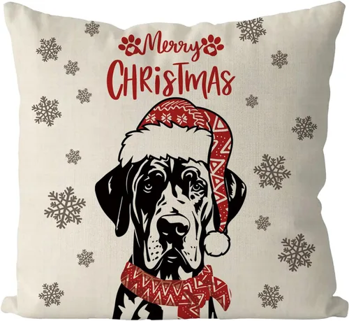 Vista 10 de GAGEC Fundas de almohada de Navidad de 18 x 18 pulgadas, fundas de almohada de perro Boston Terrier, fundas de almohada de invierno para Navidad