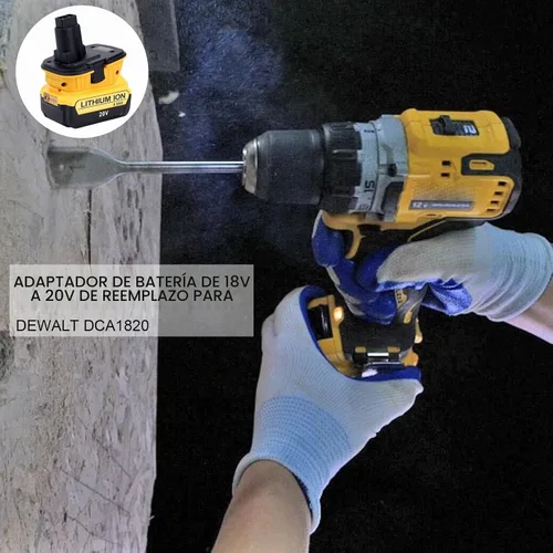 Vista 6 de Paquete de 2 adaptadores de batería DCA1820 compatibles con herramientas Dewalt de 18 V, compatible con adaptador De-Walt de 18 V a 20 V, convierte