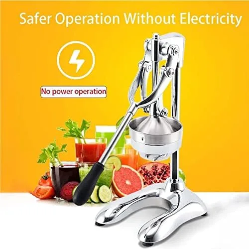 Vista 2 de Professional Stainless Steel Citrus Juicer, Heavy Duty Manual Squeezer for High Juice Yield, Ideal for Pomegranate, Lime, and Other Fruits