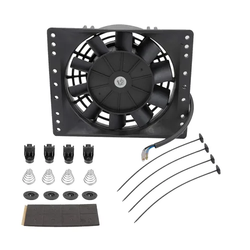 Vista 4 de Ventilador de enfriamiento eléctrico de empuje delgado de 6 pulgadas 650CFM Radiador Enfriador de aceite Kit de montaje universal Negro