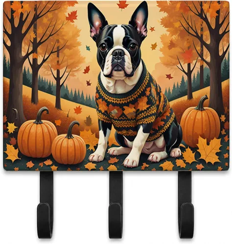 Vista 52 de Affenpinscher - Correa de otoño o llavero Affenpinscher Fall artwork on ceramic tile with three steel hooks for keys, leashes, towels