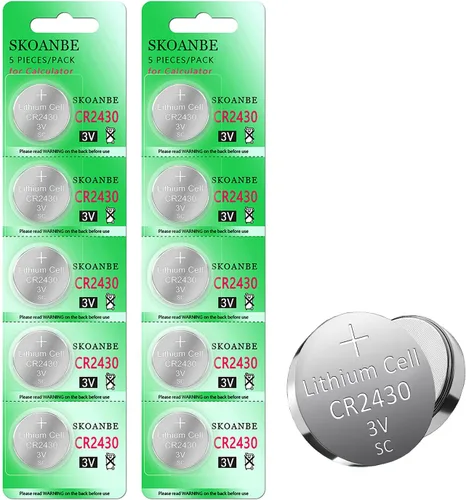 Vista 9 de SKOANBE Paquete de 5 baterías de litio CR2430 2430 ECR2430 3V para monedas