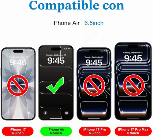 Vista 6 de Mothca Paquete de 2 protectores de pantalla de vidrio mate para iPhone Air / 17 Air [6.5 pulgadas] + Paquete de 2 protectores de lente de cámara