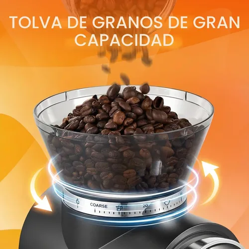Vista 3 de Ollygrin Molinillo de café eléctrico de rebabas cónicas, molinillo de café con panel táctil con 30 ajustes precisos, molinillo de granos de café