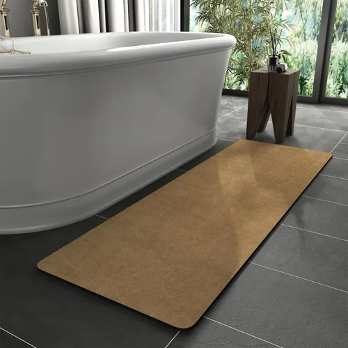 Vista 24 de MontVoo -Tapete de baño-Alfombras de baño delgadas antideslizantes para debajo de la puerta- Superficie de gamuza sintética absorbente, de secado