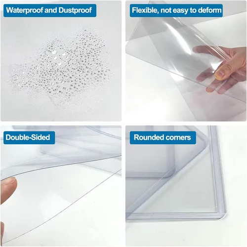 Vista 3 de Protectores de hojas de plástico duro de 11 x 17 pulgadas, protectores de impresión rígida de menú, protectores impermeables para certificados
