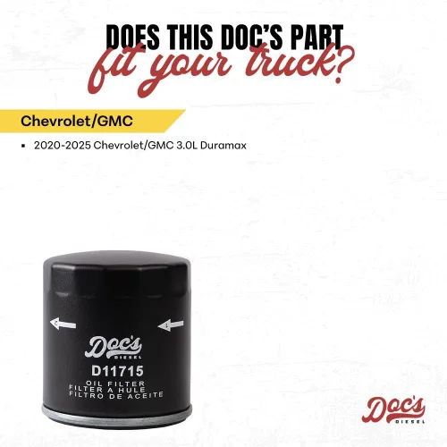 Vista 3 de Doc's Diesel Filtro de aceite D11715 Compatible con Chevrolet/GMC 3.0L Duramax 2020+ Sustituye a PF66