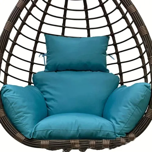 Vista 13 de Cojín para silla de huevo colgante para patio, cesta colgante, asiento lavable, color burdeos