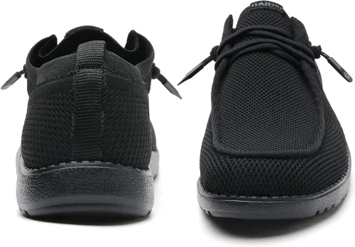 Vista 5 de ITAZERO Zapatos anchos para hombre, zapatos anchos casuales para caminar para hombres grandes y altos, mocasines y zapatos sin cordones
