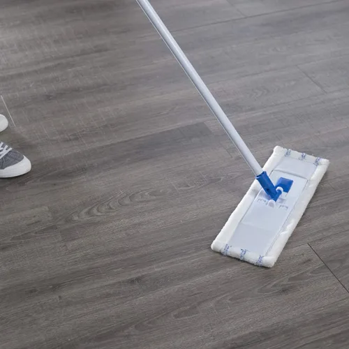 Vista 3 de Mr. Clean Trapeador húmedo y seco de microfibra con cabezal lavable a máquina, 57 pulgadas, color blanco