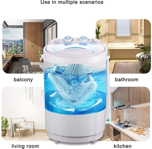 Vista 6 de CLING Mini máquina perezosa elegante del hogar de Blu-ray de la lavadora 360° del zapato pequeña automática