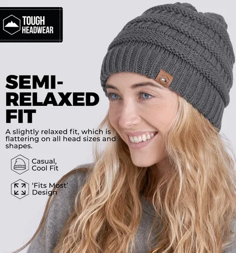 Vista 63 de Gorro de punto para mujer, cálido y suave, elástico, para clima frío de Tough Headwear