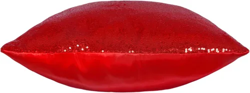 Vista 7 de Poise3EHome - Juego de 2 fundas de almohada de lentejuelas rojas, 18 x 18 Rojo