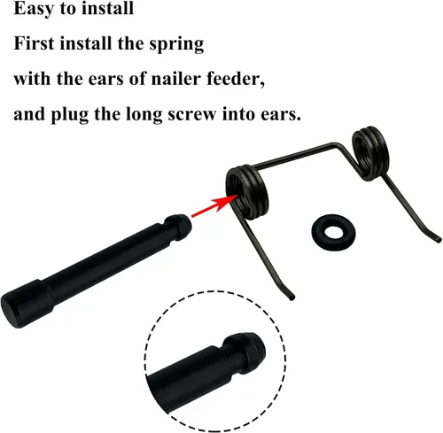 Vista 5 de Juego de 10 resortes alimentadores de clavadoras 877761 para clavadoras de bobina para techos de bobina, compatible con clavadoras de bobina NV45AA
