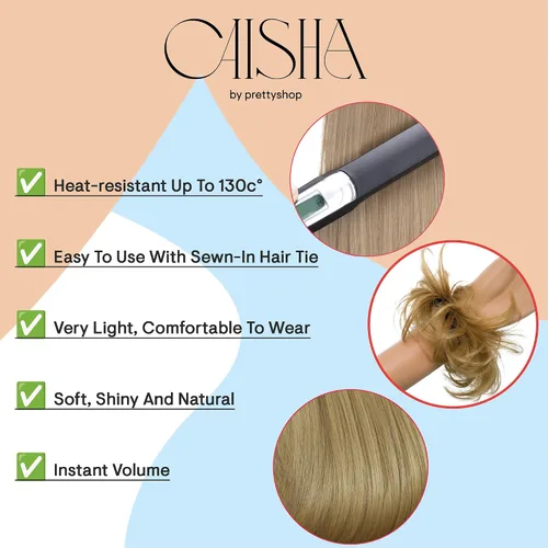 Vista 6 de PRETTYSHOP Pieza para el cabello de goma Voluminoso rizado y desordenado moño, 1