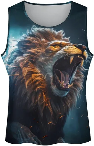 Vista 4 de HOTYD Camisetas sin mangas para hombre, casuales, atléticas, que absorben la humedad, camisetas sin mangas para verano, camisetas gráficas