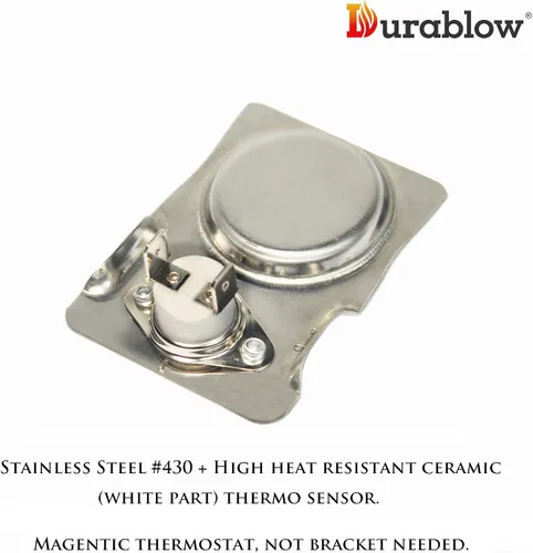 Vista 3 de Durablow MFB TS120 - Ventilador de estufa de chimenea, termostato magnético de cerámica, interruptor automático encendido a 120 °F (122.0 °F)
