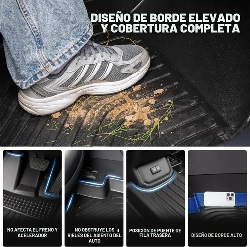 Vista 4 de orealtrend Alfombrillas para Automóvil Compatibles con Toyota Corolla 2014-2019 Forros de Piso Resistentes Todo Clima A Prueba de Derrames Negro