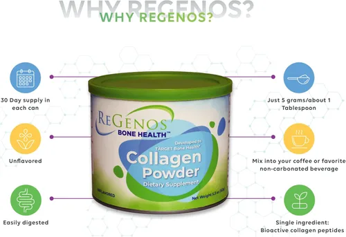 Vista 5 de Colágeno, suplemento en polvo de péptidos de colágeno hidrolizados bioactivos, FORTIBONE, sin sabor, tipo I y III, sin gluten, Kosher, suministro