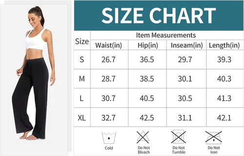 Vista 6 de ADANIKI Pantalones deportivos para mujer, pantalones de yoga con bolsillos para mujer, pijamas de trabajo, pantalones de pierna ancha con cordón