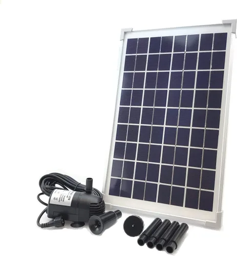 Vista 11 de Kit de bomba de agua solar de 25 W: Bomba de agua de protección DC Dry-Run 370GpH con panel solar de 18V 25W para fuente, estanque de peces