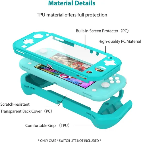 Vista 5 de Switch Lite - Funda protectora para Nintendo Switch Lite, compatible con Nintendo Switch Lite, funda protectora de pantalla con poliuretano