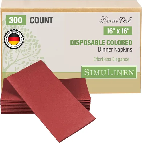 Vista 31 de SimuLinen Servilletas de Papel Desechables con Sensación de Lino Rosa Antiguo Rosa Empolvado – Servilletas de Cena de Boda Tipo Tela, Papel de Lujo