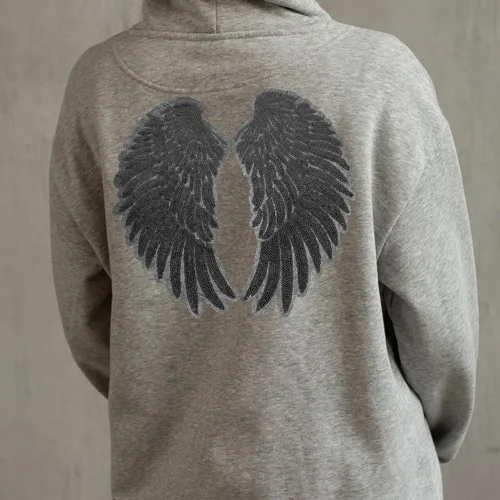 Vista 9 de Mipcase Sequin Angel Wings Embroidered Applique Patch 2pcs Black Medium Wing Clothes Applique Garment Decor for Jackets DIY Sewing Repair Craft