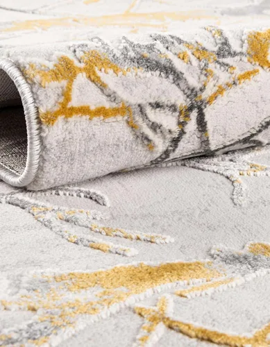 Vista 6 de Unique Loom Finsbury Collection - Alfombra rectangular de 2 x 3 pies, color amarillo y gris/ marfil