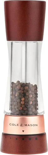 Vista 23 de Cole & Mason H332293 Derwent Black Wood Salt and Pepper Mills, Gourmet Precision+, Ajuste de Molienda, Haya Teñida/Acrílico, 190 mm, Juego