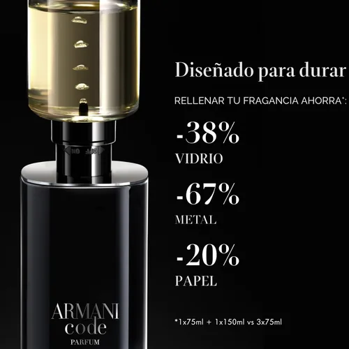 Vista 7 de Armani Beauty Code Parfum - Warm & Woody Cologne for Men - Refillable