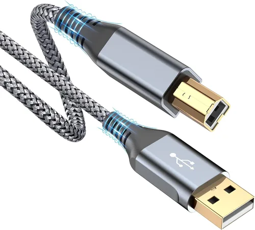 Vista 9 de sweguard - Cable de impresora USB de 6.6 pies, cable de escáner USB 2.0 tipo A macho a B macho de alta velocidad compatible con HP, Canon, Dell