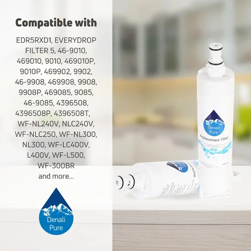 Vista 9 de Paquete de 3 filtros de agua de repuesto para refrigerador Sears/Kenmore 10652282201, compatible con Sears/Kenmore 46-9010, 46-9902, 46-9908
