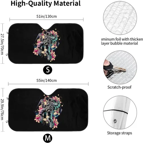 Vista 3 de Flower Koi - Protector de visera solar para astronauta de espacio profundo, bloquea los rayos UV que se mantienen frescos para la mayoría