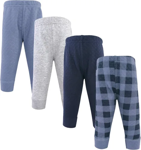 Vista 4 de Hudson Baby Pantalones deportivos acolchados unisex para bebé, paquete de 4 Tartán Búfalo