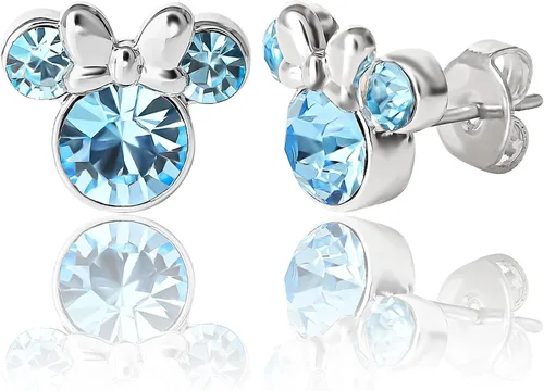 Vista 16 de Minnie Mouse Birthstone Stud Earrings Official License Cristal transparente de abril