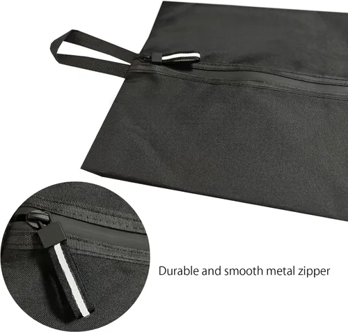Vista 3 de Bolsa de zapatos para viajes, bolsa de zapatos resistente al agua para gimnasio, bolsa de tacos de fútbol resistente al olor para deporte, Negro