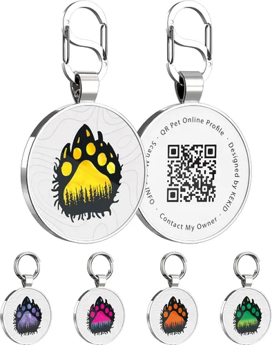 Vista 12 de Etiquetas de perro QR personalizadas para mascotas, etiquetas de identificación de código QR, etiquetas de identificación de mascotas inteligentes