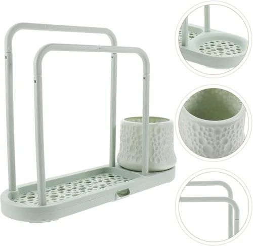 Vista 9 de Alipis Suministros de cocina Soporte para fregadero, organizador de esponja para drenaje, organizador de cocina