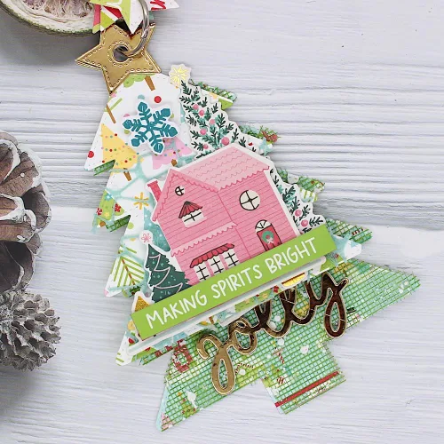 Vista 5 de KSCRAFT Mini álbum de árbol de Navidad troqueles de corte de metal plantillas para bricolaje álbum de recortes decorativo en relieve DIY tarjeta