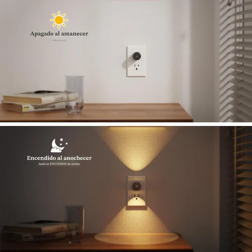 Vista 2 de JandCase Luces nocturnas que se enchufan a la pared, paquete de 12 mini Negro