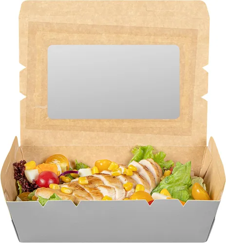 Vista 10 de Restaurantware Cafe Vision - Cajas desechables de 42 onzas para llevar, 200 cajas de papel para alimentos, bloqueo de bisagra, resistente a