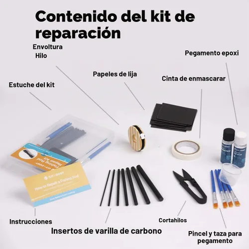 Vista 5 de Fishing Rod Repair Complete Kit,Pole&Tip Replacement with Supplies 33 EU