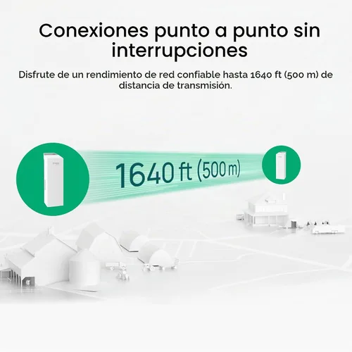 Vista 3 de Omada 2.4GHz N300 WiFi Bridge, 0.3 mi distancia, 100M puerto