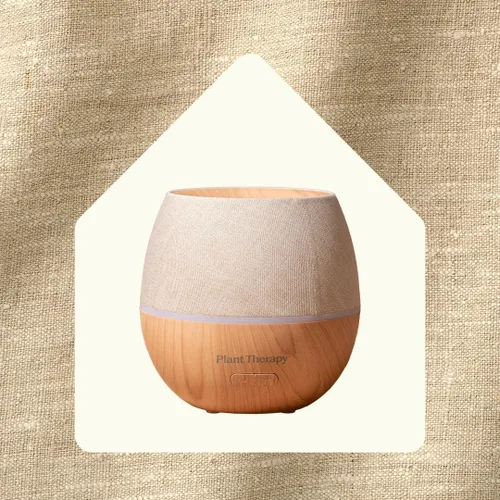 Vista 3 de Plant Therapy Home Drift Linen - Difusor de aceite esencial, elegante cubierta de lino que añade un toque suave y natural a cualquier espacio