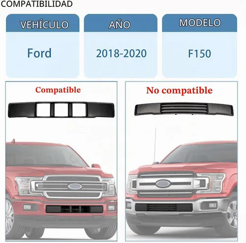 Vista 2 de Reemplazo para Soporte de Marco de Placa de Matrícula del Parachoques Delantero 2018-2020 Ford F150 JL3Z17A385BA