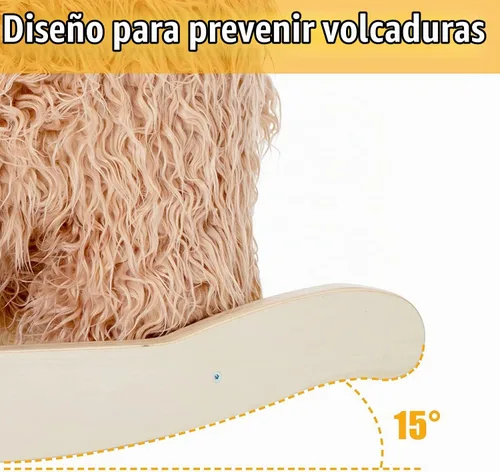 Vista 5 de Caballo mecedor para bebé de 1 año de edad, juguete mecedor de madera de vaca de juguete de peluche de madera para cuarto de niños, sala