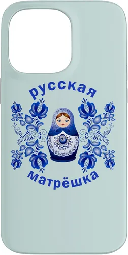 Vista 21 de iPhone 13 Pro Max Matryoshka Doll Russian Dolls Gzhel Funda de la Unión Soviética