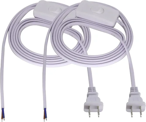 Vista 8 de Cable de lámpara con interruptor de palanca, cable de lámpara con enchufe moldeado y interruptor de encendido/apagado, cable de extensión, extremos