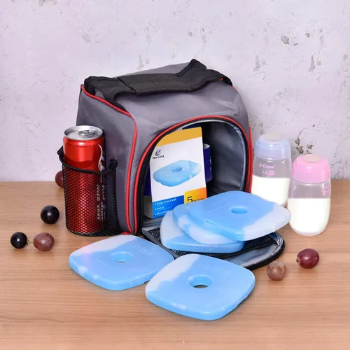 Vista 9 de Paquete de hielo frío de ladrillo reutilizable de larga duración fresco delgado congelador paquete refrigerador para loncheras bolsa